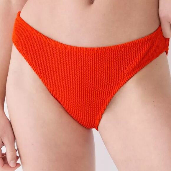 J. Crew NWT Scrunchie Hipster Bikini Swim Bottom Orange Size Medium bh480 - Picture 10 of 10